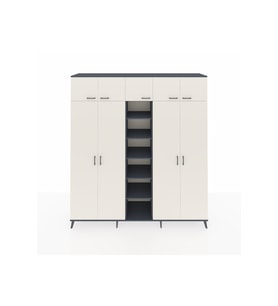 Hyperion Dolap 12 Raflı 9 Kapaklı 2 Askılı 220x44x243 Antrasit-Aytaşı/Antrasit