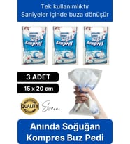 3 Adet Tek Kullanımlık Anında Hazır Soğuk Kompres Ped Buz Torbası Acil İlk Yardım Paketi Terapi