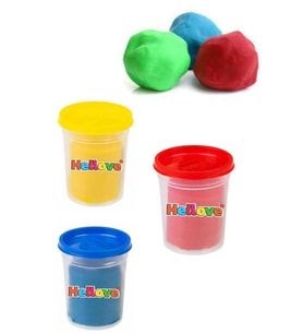 Kutulu Rengarenk Doğal Oyun Hamuru 3 Adet Oyun Hamuru Play Dough 3 x 100 Gram (Renksiz)