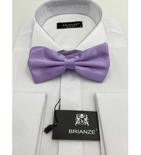 Brianze Lila Düz Renk Saten Papyon