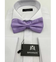 Brianze Lila Düz Renk Saten Papyon