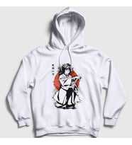 Presmono Unisex Beyaz Giyu Tomioka V2 Anime Demon Slayer Kimetsu No Yaiba Kapüşonlu Sweatshirt 299047tt