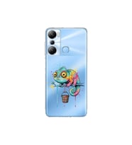 Infinix Hot 20i ile Uyumlu Splash Bukalemun Tasarımlı Şeffaf Silikon Kılıf