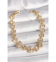 Pirinç Gold Renk Zirkon Taşlı Kelebek Model Zincir Kadın Bileklik - TJ-BB6834
