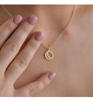 Kişiye Özel 925 Ayar Gümüş Minimal Ay Yıldız Kolye (Gold)