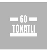 60 Tokatlı Araba Sticker siyah 16x9 CM (Beyaz)