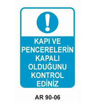 İŞ GÜVENLİĞİ UYARI LEVHASI 1 ADET PVC 21 X 29CM
