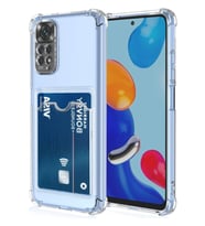 Teknomoda Redmi Note 11S Kılıf Kartlıklı Anti Şok Korumalı Şeffaf Silikon Şeffaf Açık