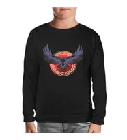 Raven Bird Screaming Siyah Çocuk Sweatshirt