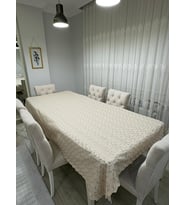 Brode Nakış Işlemeli Dertsiz Masa Örtüsü 150X250 (Bej)