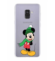 Samsung Galaxy A8 (2018)  Kapak Mickey Mouse Tasarımlı Şeffaf Silikon Kılıf