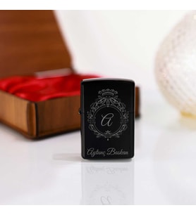 Ahşap Kutulu Vintage Tasarımlı İsme Özel Benzinli Çakmak