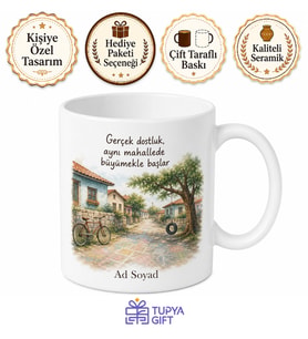 Mahalle Arkadaşları Temalı Kupa Bardak - Nostaljik Hediye Arkadaşlık Kupası