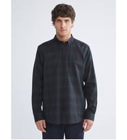 LCWAIKIKI Classic Yeşil Regular Fit Uzun Kollu Ekose Gabardin Erkek Gömlek