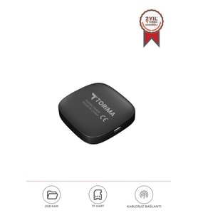 TORİMA TAB09 Mini Siyah Kablosuz Carplay  2GB+32GB  Usb ve Type-c Uyumlu Araç Multimedya Dönüştürücü Adaptörü