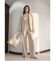 LCW Modest Bej Beli Lastikli Geniş Paça Kadın Pantolon