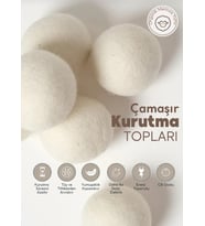 3'LÜ BÜYÜK BOY XL YÜN KURUTMA TOPU KOKU HEDİYELİ (Krem)