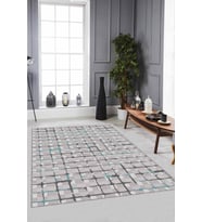 Turkuaz Spor Kaymaz Tabanlı Makinede Yıkanabilir Halı FV007 - 100 x 160 cm