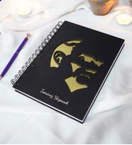 Kişiye Özel Mustafa Kemal Atatürk Desenli Ahşap Kapaklı Defter - Ajanda - İsme Özel - A5 60 Yaprak (120 SAYFA) Hediyelik (Gold)