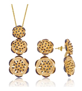 Gümüş Nilüfer Çiçeği Bayan Set (Çok Renkli)