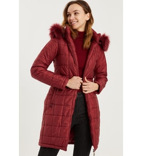 Dewberry Kadın %100 Polyester Kaban Bordo Z6653 Günlük Dış Giyim, Kazak ve Gömlek Kombini, Seyahat Gardırobu