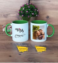 Eşe Hediye Mrs Kupa Bardak Yeşil Fotoğraflı Yıl Dönümü Hediyesi