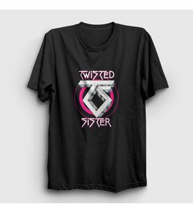 Presmono Unisex Siyah Logo Twisted Sister T-Shirt 179861tt