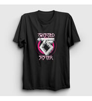 Presmono Unisex Siyah Logo Twisted Sister T-Shirt 179861tt