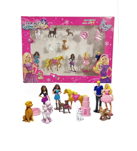 12 Parça Barbie Figür Seti - Barbie Karakter Seti Barbie Ken Figür Kız Figür Oyuncak Evcilik Oyuncak (Karışık)