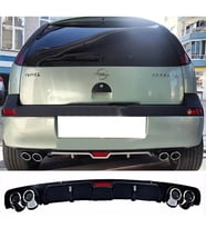 Opel Corsa C Siyah Difüzör 4 Krom Egzoz Görünümlü Difizör Arka Ek Body Kit
