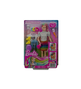 Barbie Leopar Desenli Saçlar Bebeği Grn81