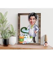 BK Gift Kişiye Özel Erkek Eczacı Karikatürlü 3D Ahşap Tablo, Sevgiliye Hediye, Arkadaşa Hediye, Yıl Dönümü Hediyesi, Doğum Günü Hediyesi-2