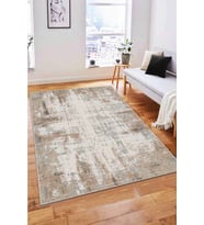 Bej Sade Desensiz Kaymaz Tabanlı Dekoratif Halı AR116 - 100 x 160 cm