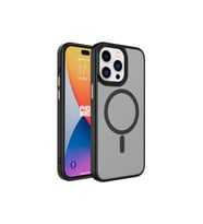 Apple iPhone 15 Pro Uyumlu Kılıf Mat Arka Yüzey Wireless Şarj Özellikli Zore Flet M-safe Kapak (Siyah)