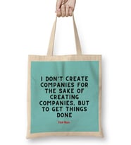 Elon Musk Quotes - Motivation İnspiration Success Work Gifts Bez Çanta Uzun Saplı