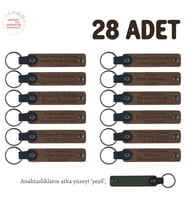 Kahverengi & Yeşil, Plates Grubu İçin İsim Yazılı Hediye Anahtarlık 28’li Set, Tüm Ekibe Özel Üretim (Açık Kahve)