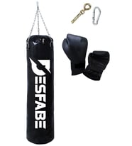 Desfabe Boxing Star 70x25 Cm Zincirli Boks Kum Torbası Siyah +Askı Aparatı+Boks Eldiveni