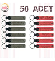 K Gri & Nar Çiçeği, 50’li Set, İsim Yazılabilen Anahtarlık, Kurumsal Seminer Katılımcılarına Hediye