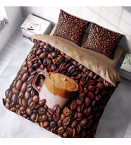 MonoHome Night Coffee 3D Pamuk Saten Çift Kişilik Nevresim Takımı (Çok Renkli)