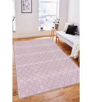 Pembe Sade Desensiz Kaymaz Tabanlı Dekoratif Halı RV195 - 100 x 160 cm