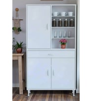 Eliusta Funci Beyaz Renk G:95 cm Banyo Dolabı 3 Kapaklı 7 Raflı Dolap 95x173x32,5 cm Boyutlarında Dolap