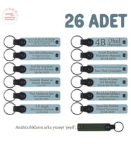 Gök Mavi & Yeşil, Plates Grubu İçin Üzerinde İsim Yazılı Hediyelik Anahtarlık 26’lı Takım (Gök Mavisi)