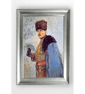 Gümüş Çerçeveli Atatürk Tablo cv1124