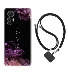 Xiaomi 12 Lite Kılıf Silikon Boyun Askılı İpli Desenli Silikon Love Flow 1664
