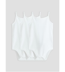 LCW baby Beyaz Askılı Kız Bebek Çıtçıtlı Body 3'lü