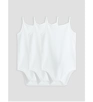LCW baby Beyaz Askılı Kız Bebek Çıtçıtlı Body 3'lü