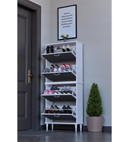 Eliusta Berry Antrasit 8 Raflı 4 Düşer Kapaklı Ayakkabılık  72 cm Genişlik x 168x26 cm  Ayakkabılık