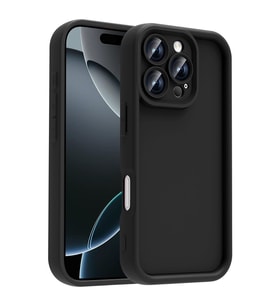 Apple iPhone 16 Pro Max Kılıf Kamera Korumalı Kalın Kenarlı Viera Silikon Case (Siyah)