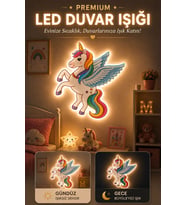 Ledli Duvar Süsü / Mekanizmalı Işıklı Tablo (Beyaz-Pembe)