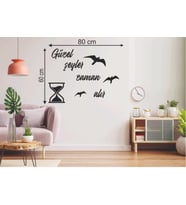 Leylaser  60*80 cm  Güzel Şeyler Zaman Alır Ahşap Duvar Yazısı